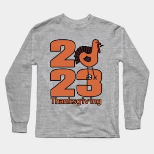 Thanksgiving 2023 Cute Turkey Long Sleeve T-Shirt